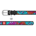 Ошейник для собак Collar WAUDOG Design с QR паспортом, рисунок Лето, кожаный, ширина 12 мм длина 19-25 см, чёрный