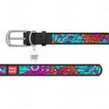 Нашийник для собак Collar WAUDOG Design з QR паспортом, малюнок Літо, шкіряний, ширина 12 мм довжина 19-25 см, чорний
