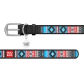 Ошейник для собак Collar WAUDOG Design с QR паспортом, рисунок Этно, кожаный, ширина 25 мм длина 38-49 см, чёрный