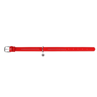 Нашийник для собак Collar WAUDOG Glamour з QR паспортом шкіряний, ширина 15 мм довжина 27-36, червоний