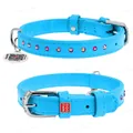 Нашийник для собак Collar WAUDOG Glamour з QR паспортом, з клейовими стразами, ширина 12 мм довжина 21-29 см, блакитний