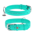 Ошейник для собак Collar WAUDOG Glamour с QR паспортом, с клеевыми стразами , ширина 15 мм длина 27-36 см, мятный