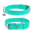 Нашийник для собак Collar WAUDOG Glamour з QR паспортом, з клейовими стразами, ширина 15 мм довжина 27-36 см, м'ятний