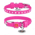 Нашийник для собак Collar WAUDOG Glamour з QR паспортом, з клейовими стразами, ширина 9 мм довжина 19-25 см, рожевий
