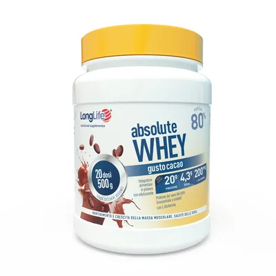 Протеїн сироватковий змішаний Long Life Absolute Whey 77%, какао, порошок 500 г