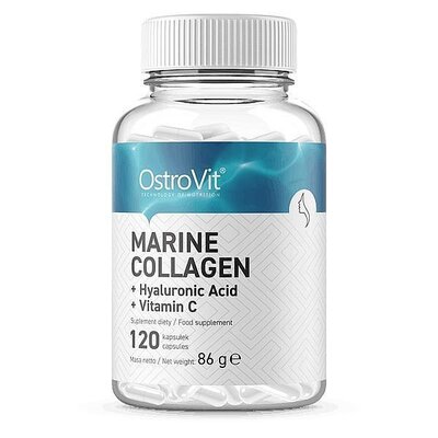 Комплекс для суглобів та зв'язок OstroVit Marine Collagen + Hyaluronic Acid + Vatamin C, 120 капсул
