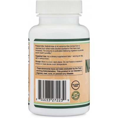 Наттокиназа Double Wood Nattokinase 200 mg 4000 FU, 120 капсул