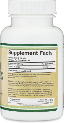 Калій йод Double Wood Potassium Iodide 130мг, 180 таблеток