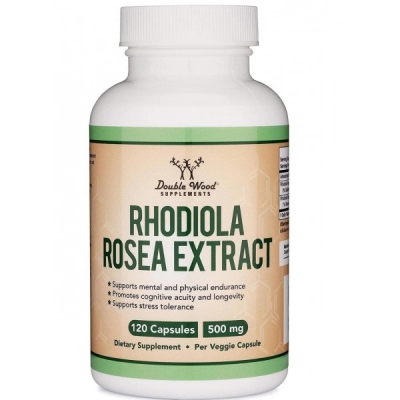 Родиола розовая Double Wood Rhodiola Rosea Extract 500 mg, 120 капсул