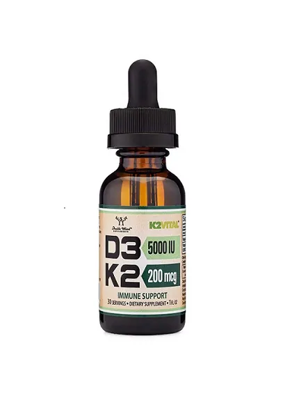 Комплекс Вітамін D3+K2 Double Wood Vitamin D3 5000 IU + K2 200 mcg Liquid Drop, 30 мл
