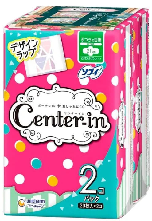 Прокладки гігієнічні Unicharm Center-In Soft and Fluffy Day Use 21 см, 2 уп х 20 шт
