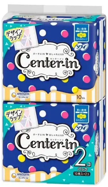 Прокладки гігієнічні Unicharm Center-In Soft and Fluffy Night Use 29 см нічні, 2 уп х 10 шт
