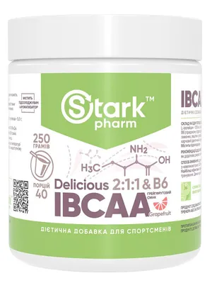 Амінокислоти Stark Pharm Stark IBCAA 2-1-1 & Vit B6 Delicious смак грейпфрут, 250 г