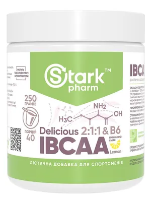 Амінокислоти Stark Pharm Stark IBCAA 2-1-1 & Vit B6 Delicious смак лимон, 250 г