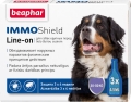 Капли на холку Beaphar Immo Shield Line-on for Medium Dogs антипаразитные с диметиконом для собак от 30 кг, 3 пипетки
