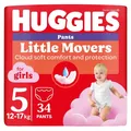 Підгузки-трусики Huggies Pants Little Movers для дівчаток розмір 5, 12-17 кг, 34 шт
