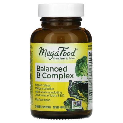 Комплекс витаминов В MegaFood Balanced B Complex, 30 таблеток