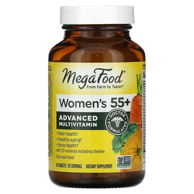 Мультивітаміни для жінок 55+ MegaFood Multi for Women 55+, 60 таблеток