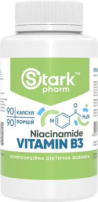 Ніацинамід вітамін B3 Stark Pharm Niacinamide Vitamin B3 500 мг, 90 капсул