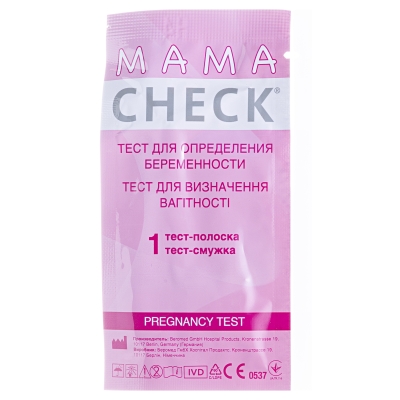 Тест-полоска Mamacheck для определения беременности, 1 штука
