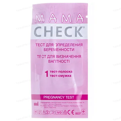 Тест-смужка Mamacheck для визначення вагітності, 1 штука