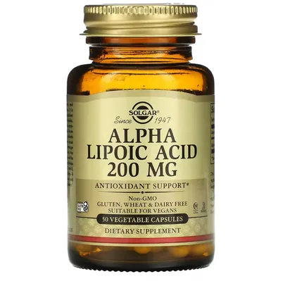 Альфа-ліпоєва кислота Solgar Alpha Lipoic Acid 200 мг вег. капсули №50