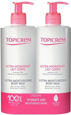 Набір Topicrem Ultra Hydratant Ультразволожуюча емульсія для тіла, 2 шт х 500 мл