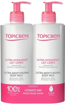 Набір Topicrem Ultra Hydratant Ультразволожуюча емульсія для тіла, 2 шт х 500 мл