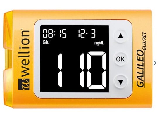 Набір Wellion Galileo GLU/KETplus для тестування глюкози та кетонів в крові, жовтий, ммоль/л
