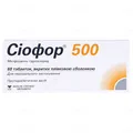 Сіофор 500 таблетки, в/плів. обол. по 500 мг №60 (10х6)