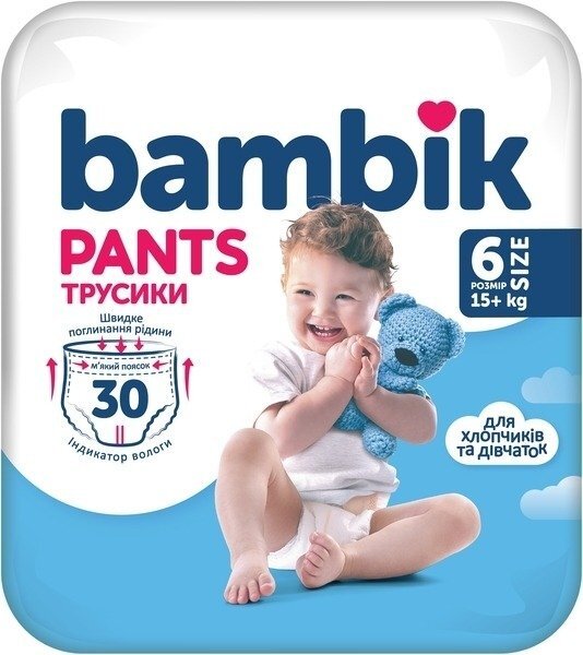 Подгузники-трусики Bambik размер 6, 15+ кг, 30 шт