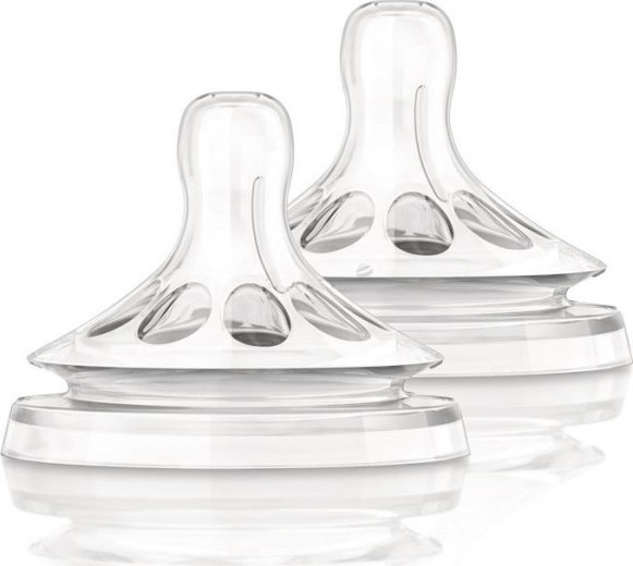 Соска силіконова Philips Avent Natural SCF651/27, 1 отвір, від 0 місяців, 2 шт