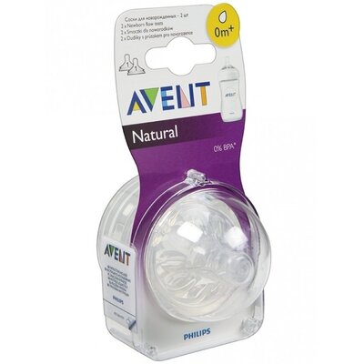 Соска силіконова Philips Avent Natural SCF651/27, 1 отвір, від 0 місяців, 2 шт