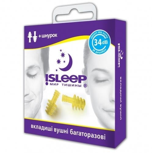 Беруши для сна Мирта iSLEEP противошумовые 2 штуки + шнурок Мирта