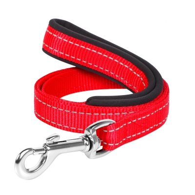 Поводок Collar Dog Extreme с прорезиненной ручкой для собак ширина 25 мм длина 110 см, красный