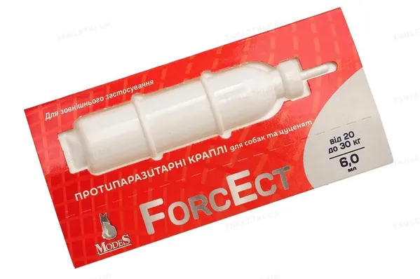 ФорсЕкт ModeS протипаразитарні краплі для собак та цуценят 20-30 кг, 6,0 мл, 1 піпетка