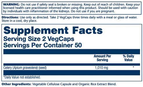 Сельдерей Solaray Celery Seed 505 мг, 100 веганских капсул