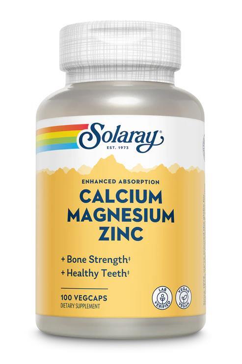 Минеральный комплекс Solaray Calcium Magnesium Zinc, 100 веганских капсул