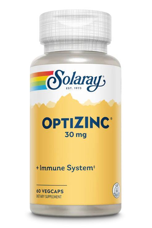 ОптиЦинк Solaray OptiZinc 30 мг, 60 веганских капсул