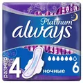Прокладки гігієнічні Always Platinum Night, 6 крапель, 4 розмір, 6 шт