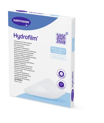 Пов'язка плівкова Hydrofilm прозора, 10 см х 12,5 см, 10 штук