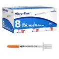 Шприц інсуліновий 0,5 мл U-100 Embecta Micro-Fine 30G (0,3 x 8.0 мм), 1 штука