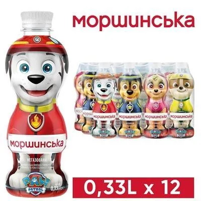 Вода мінеральна Моршинська Paw Patrol дитяча негазована, 0,33 л