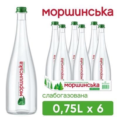Вода мінеральна Моршинська Premium слабогазована, скляна пляшка, 0,75 л