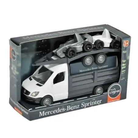 Игрушка для детей Tigres Авто Mercedes-Benz Sprinter Бортовой с лафетом белый