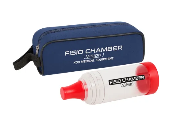 Спейсер (інгаляційна камера) Fisio Chamber Vision Plus KM-1020В без маски з чохлом для зберігання, розмір стандарт
