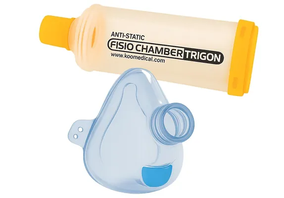 Спейсер (інгаляційна камера) Fisio Chamber Trigon КМ-1043 з "Fisio" маскою з клапаном для дітей віком від 12 років та для дорослих