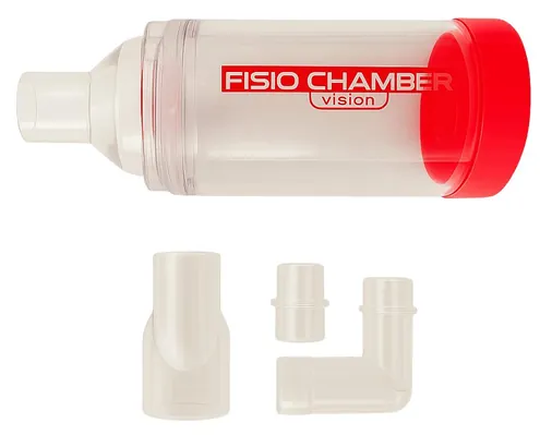 Спейсер (інгаляційна камера) Fisio Chamber Vision KM-1026 з перехідником для трахеостомічної трубки, розмір стандарт