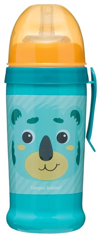 Поильник Canpol babies Hello Little Коала 56/510_tur с силиконовой насадкой, бирюзовый, 350 мл