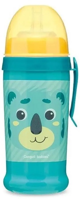 Поильник Canpol babies Hello Little Коала 56/510_tur с силиконовой насадкой, бирюзовый, 350 мл